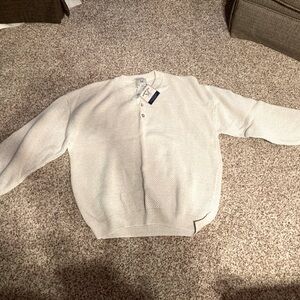Men's Harbor Bay sweater in beige; big & tall size 3X; 100% cotton; machine wash
